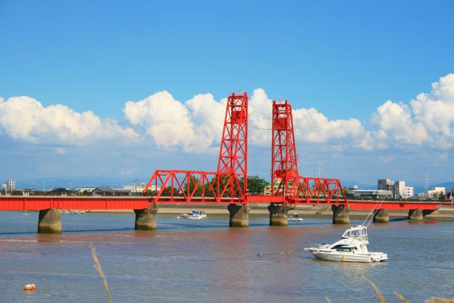 写真：昼の筑後川昇開橋の外観
