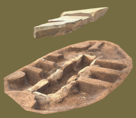 画像：石棺墓3Dデータの別角度のキャプチャ